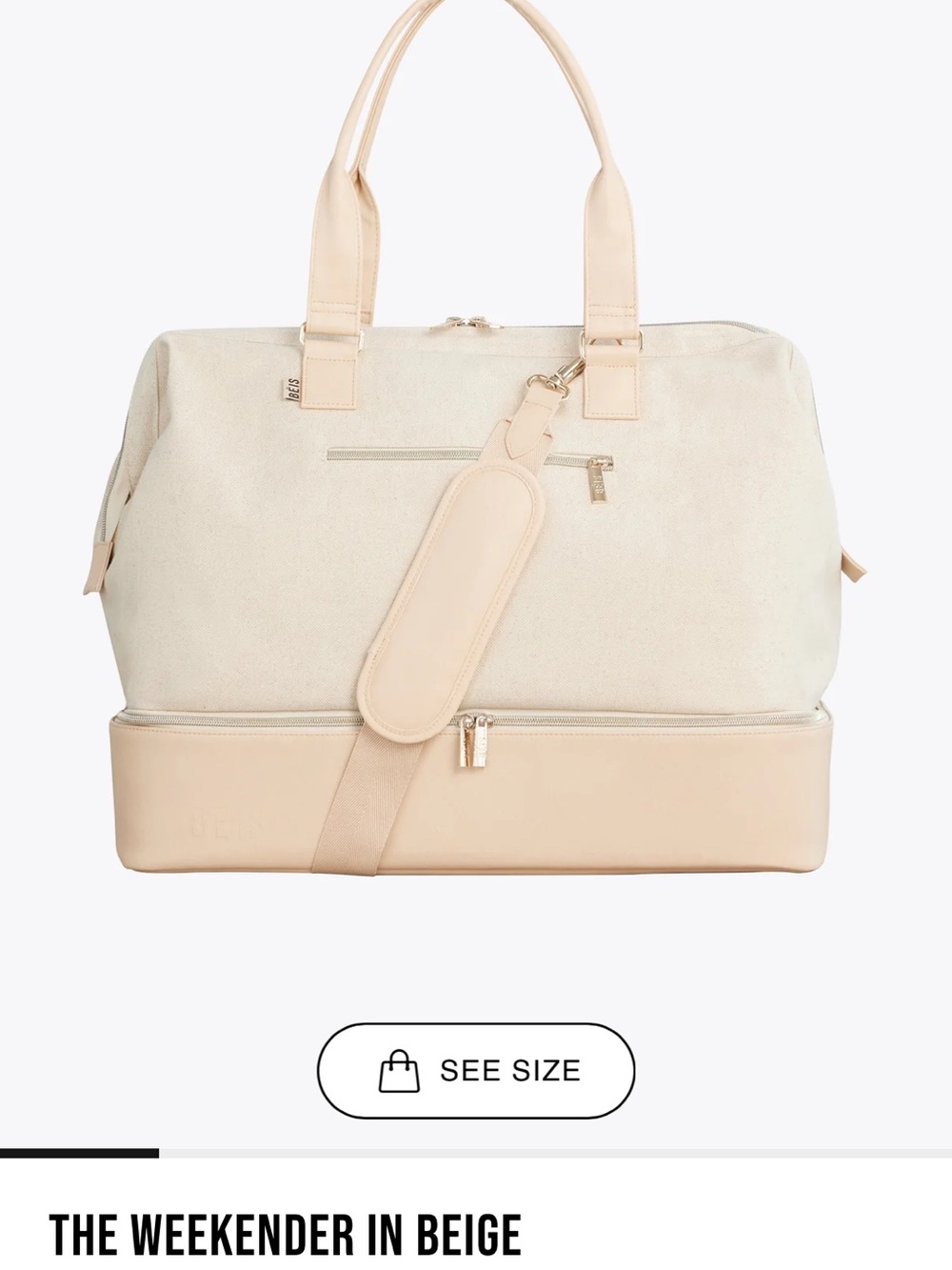 Beis Beige Weekend Duffel Bag